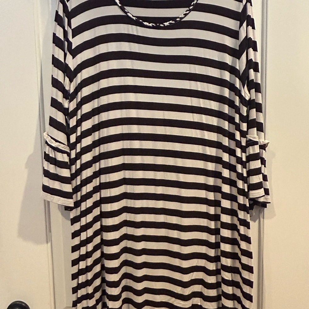Striped Brown and cream Long Sleeve Women’s tunic